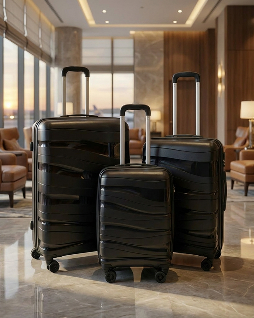 Wave Siyah Valiz Seti